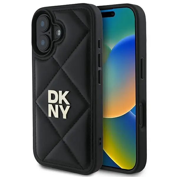 Etui DKNY Quilted Stack Logo do iPhone 16 Czarny