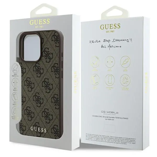 Etui Guess 4G Classic do iPhone 16 Pro Max Brązowy