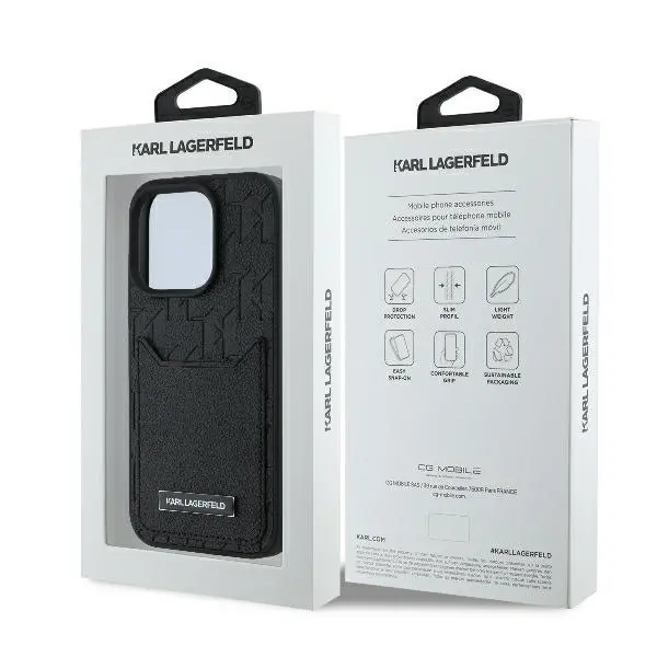 Etui Karl Lagerfeld Cardslots Monogram do iPhone 16 Pro Max Czarny
