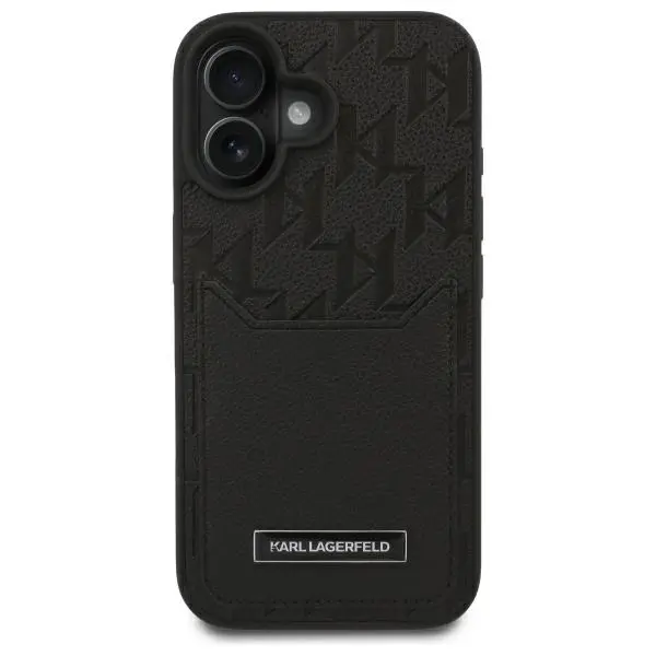 Etui Karl Lagerfeld Cardslots Monogram do iPhone 16 Czarny