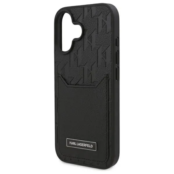 Etui Karl Lagerfeld Cardslots Monogram do iPhone 16 Czarny