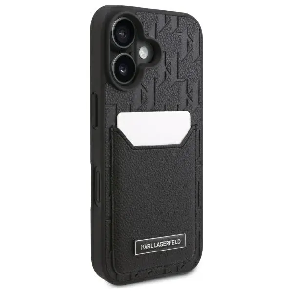 Etui Karl Lagerfeld Cardslots Monogram do iPhone 16 Czarny