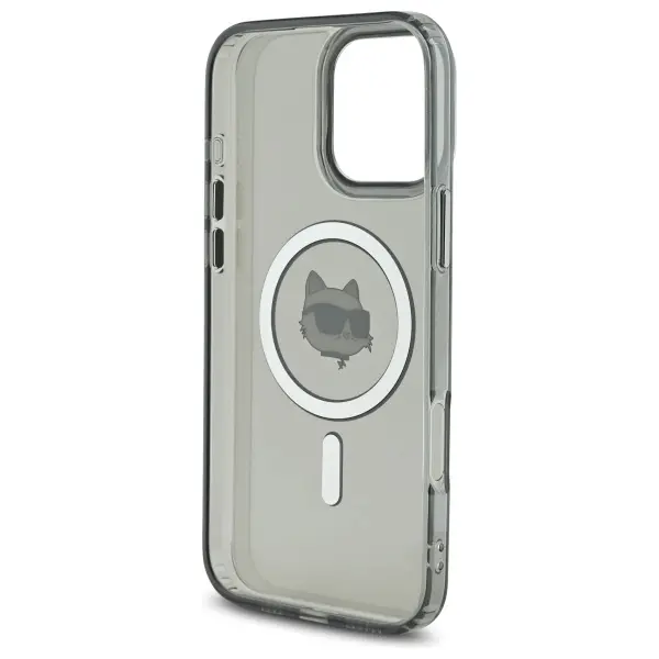 Etui Karl Lagerfeld IML Metal Choupette Head MagSafe do iPhone 16 Pro Max Czarny