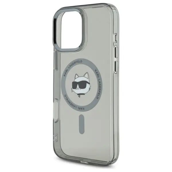 Etui Karl Lagerfeld IML Metal Choupette Head MagSafe do iPhone 16 Pro Max Czarny
