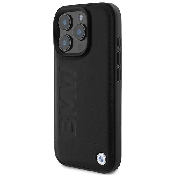 Etui BMW Leather Hot Stamp MagSafe do iPhone 16 Pro Max Czarny