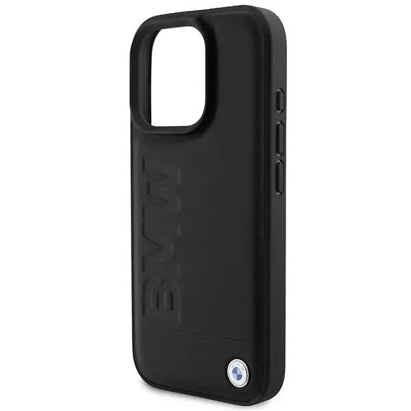 Etui BMW Leather Hot Stamp MagSafe do iPhone 16 Pro Max Czarny
