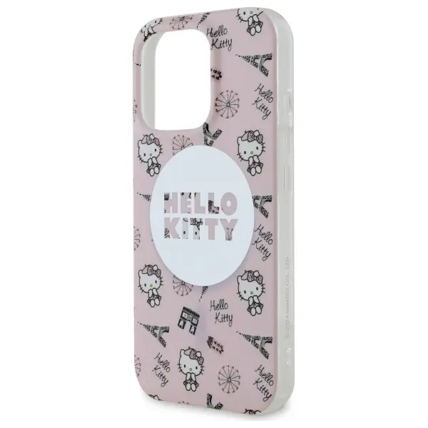 Etui Hello Kitty IML All Over Paris MagSafe do iPhone 16 Pro Max Różowy