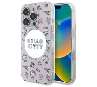 Etui Hello Kitty IML All Over Paris MagSafe do iPhone 16 Pro Max Różowy