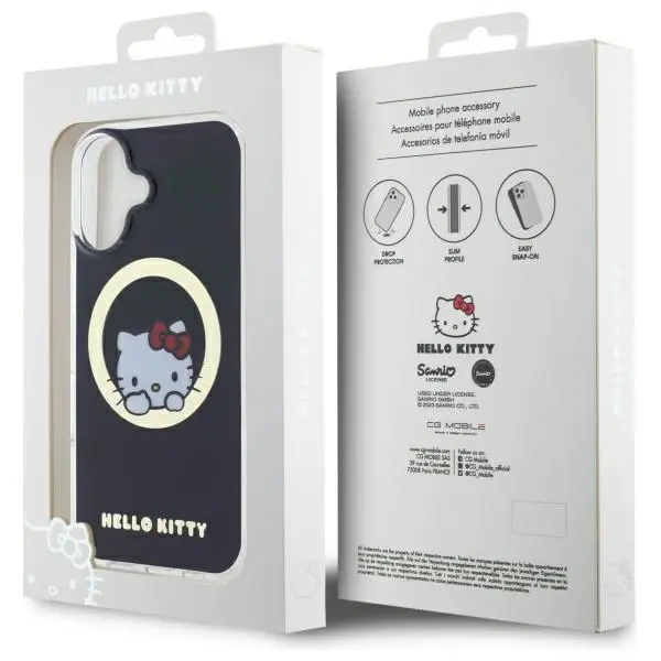 Etui Hello Kitty IML Sweet Kitty MagSafe do iPhone 16 Czarny