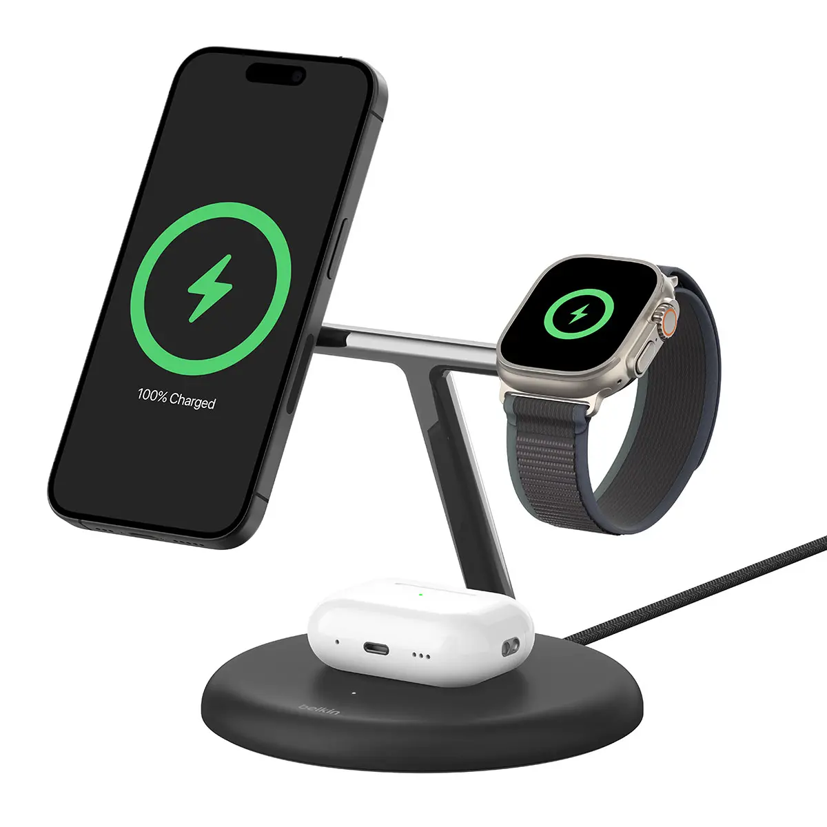 Ładowarka indukcyjna Belkin BOOST CHARGE PRO MagSafe 3w1 iPhone Apple Watch i Airpods Czarny