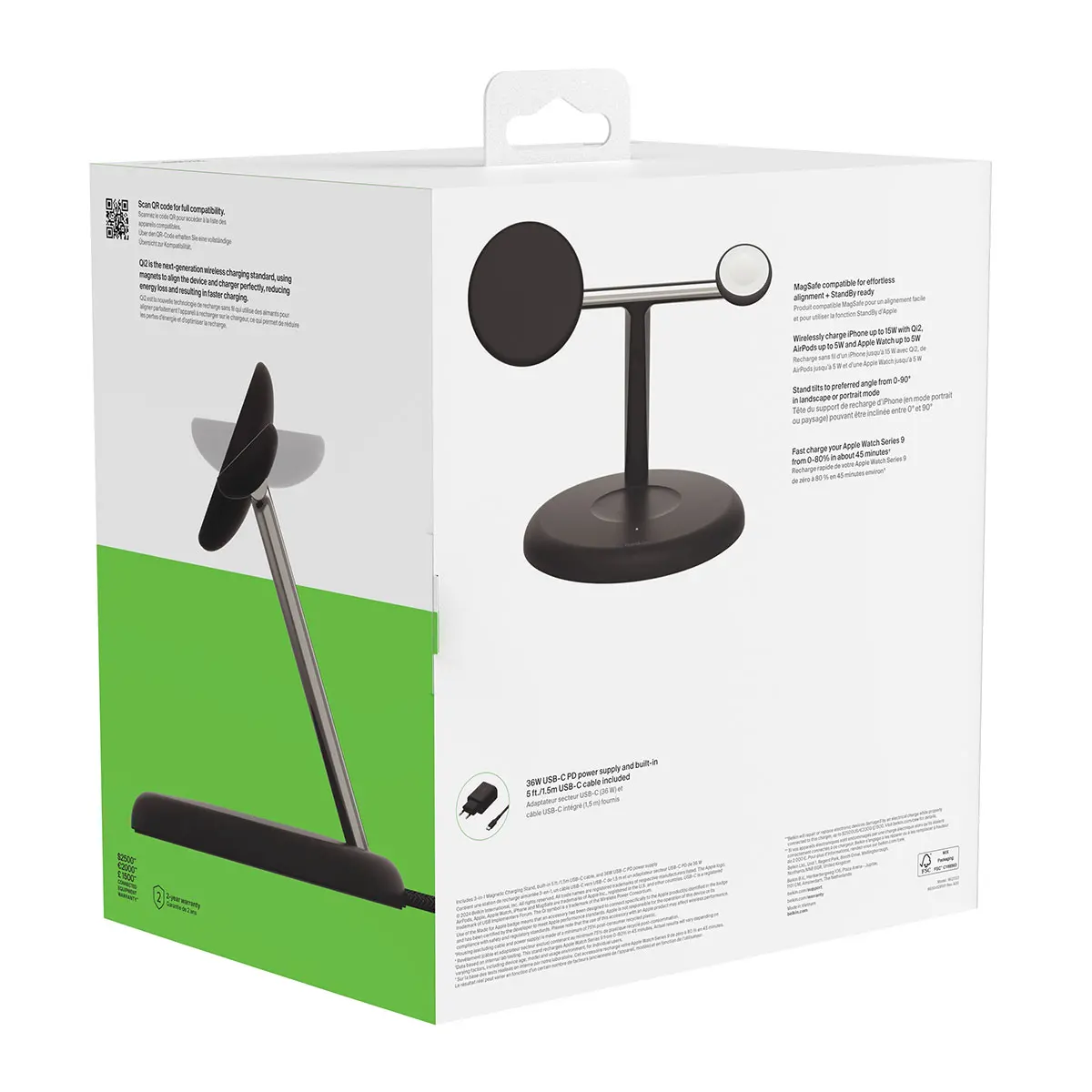 Ładowarka indukcyjna Belkin BOOST CHARGE PRO MagSafe 3w1 iPhone Apple Watch i Airpods Czarny
