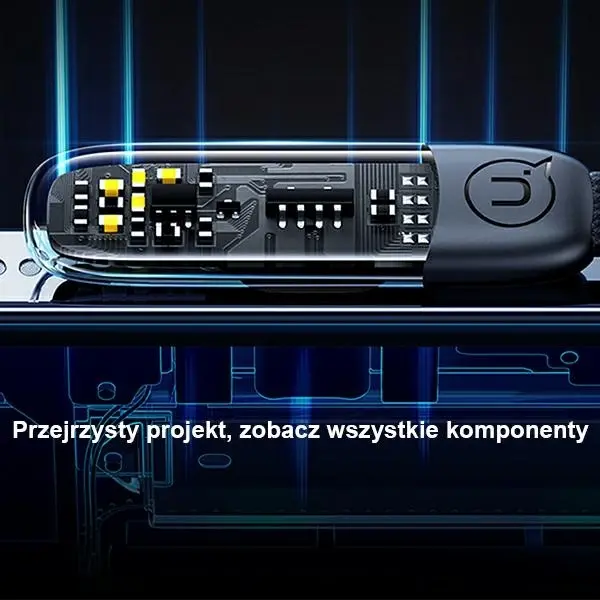Kabel USAMS USB-C do Lightning PD 20W Fast Charging Iceflake Series 2m Czarny