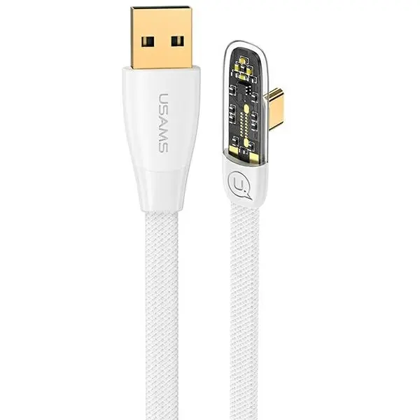 Kabel USAMS USB do USB-C PD 6A 66W Fast Charging Iceflake Series 1,2m Biały
