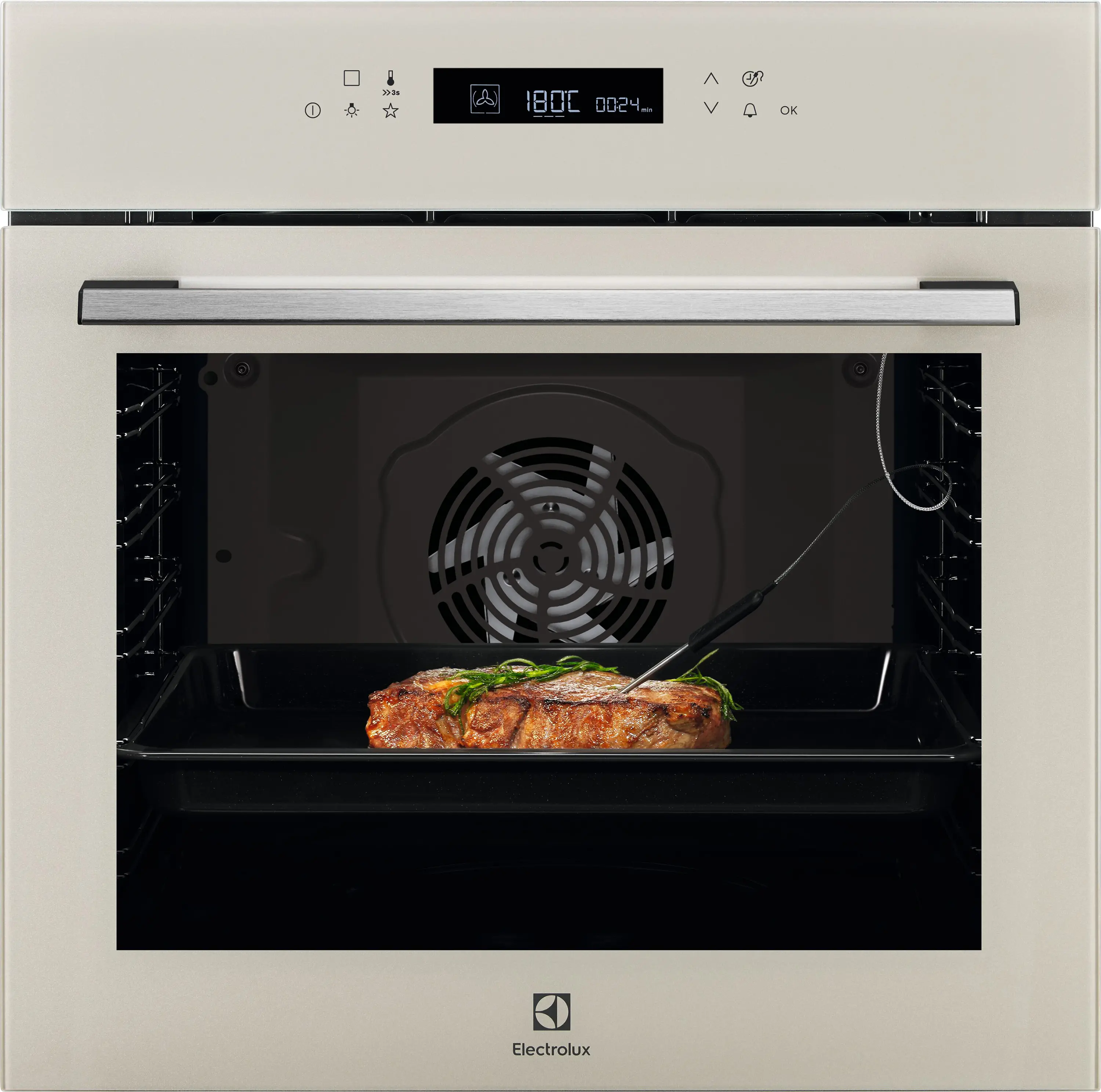 Piekarnik elektryczny Electrolux 700 SenseCook LOE7F31S Termoobieg Termosonda Srebrne szkło