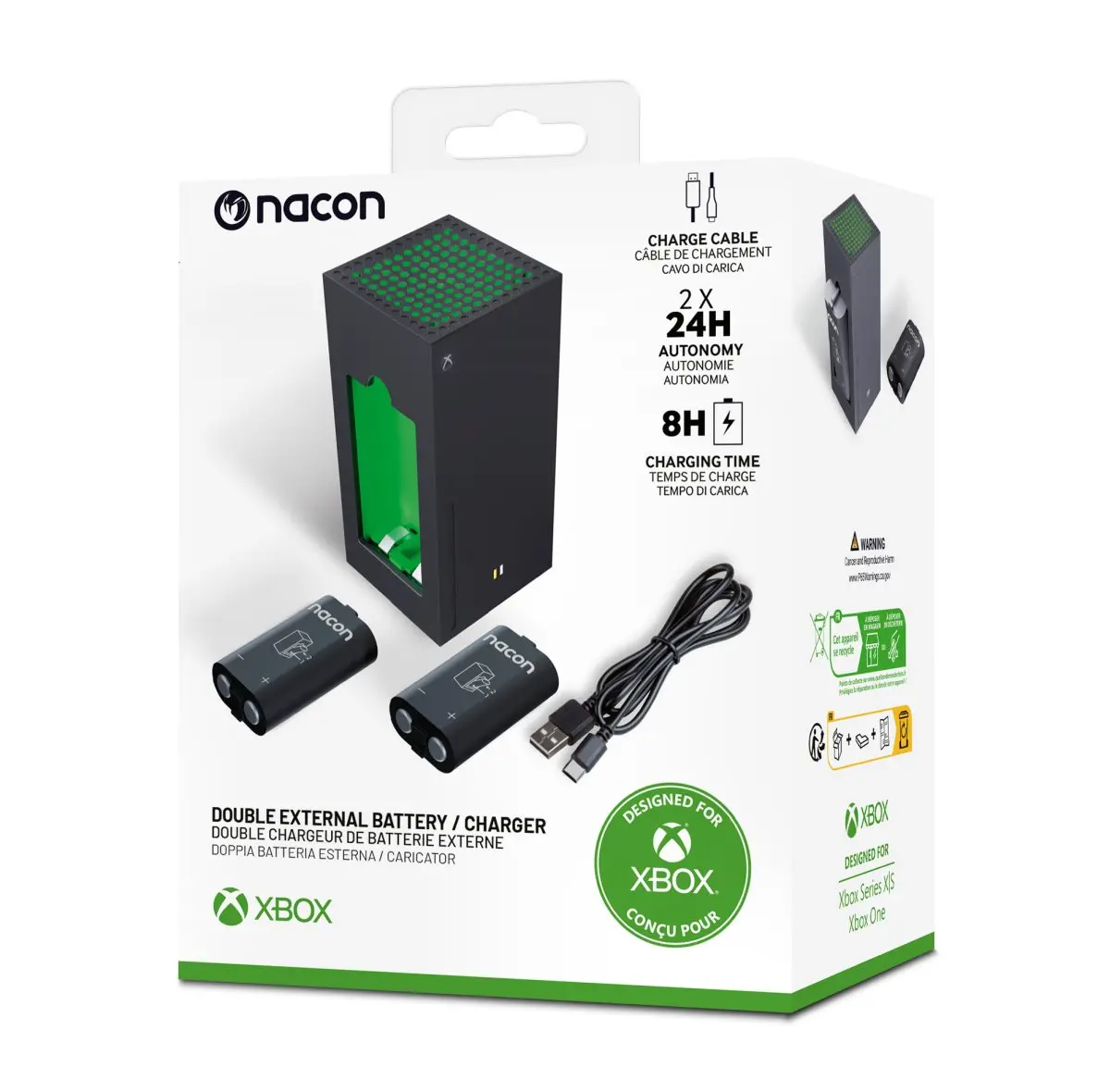 Nacon XSX Battery Box do kontrolerów Xbox Series X|S z 2 akumulatorami