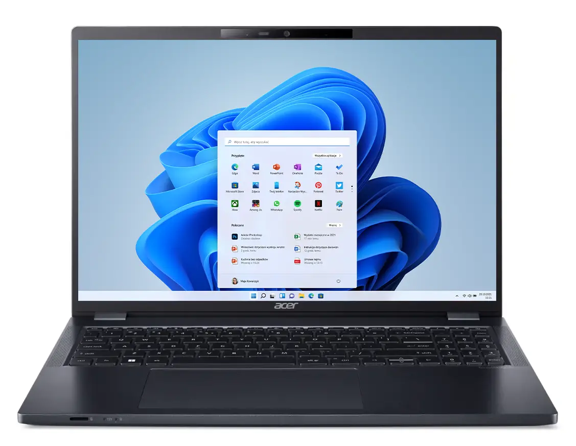 Laptop biznesowy Acer TravelMate P4 16 TMP416-52-TCO 16" i7-1355U 16GB RAM 512GB Dysk SSD RTX2050 Win11 Pro Czarno-niebieski