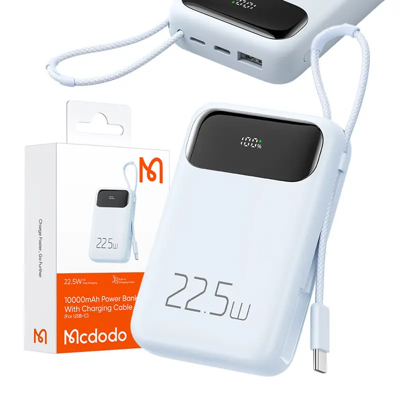 Powerbank Mcdodo MC-3244 10000mAh, 22.5W z kablem USB-C Niebieski