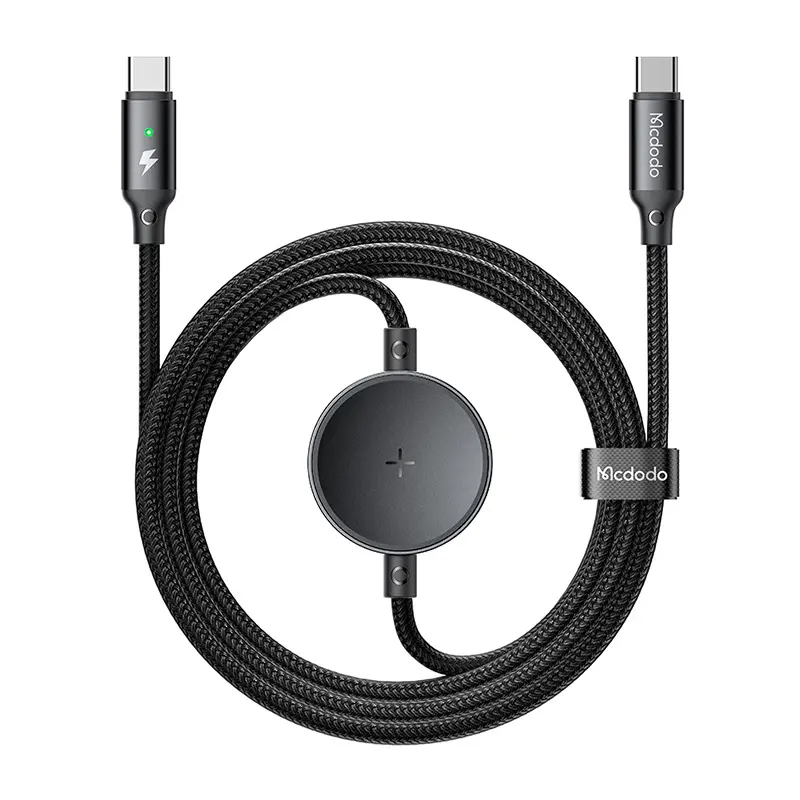 Ładowarka Mcdodo 2w1 CA-4170 USB-C + bezprzewodowa ładowarka do Samsung Watch 60W 1,5m Czarny
