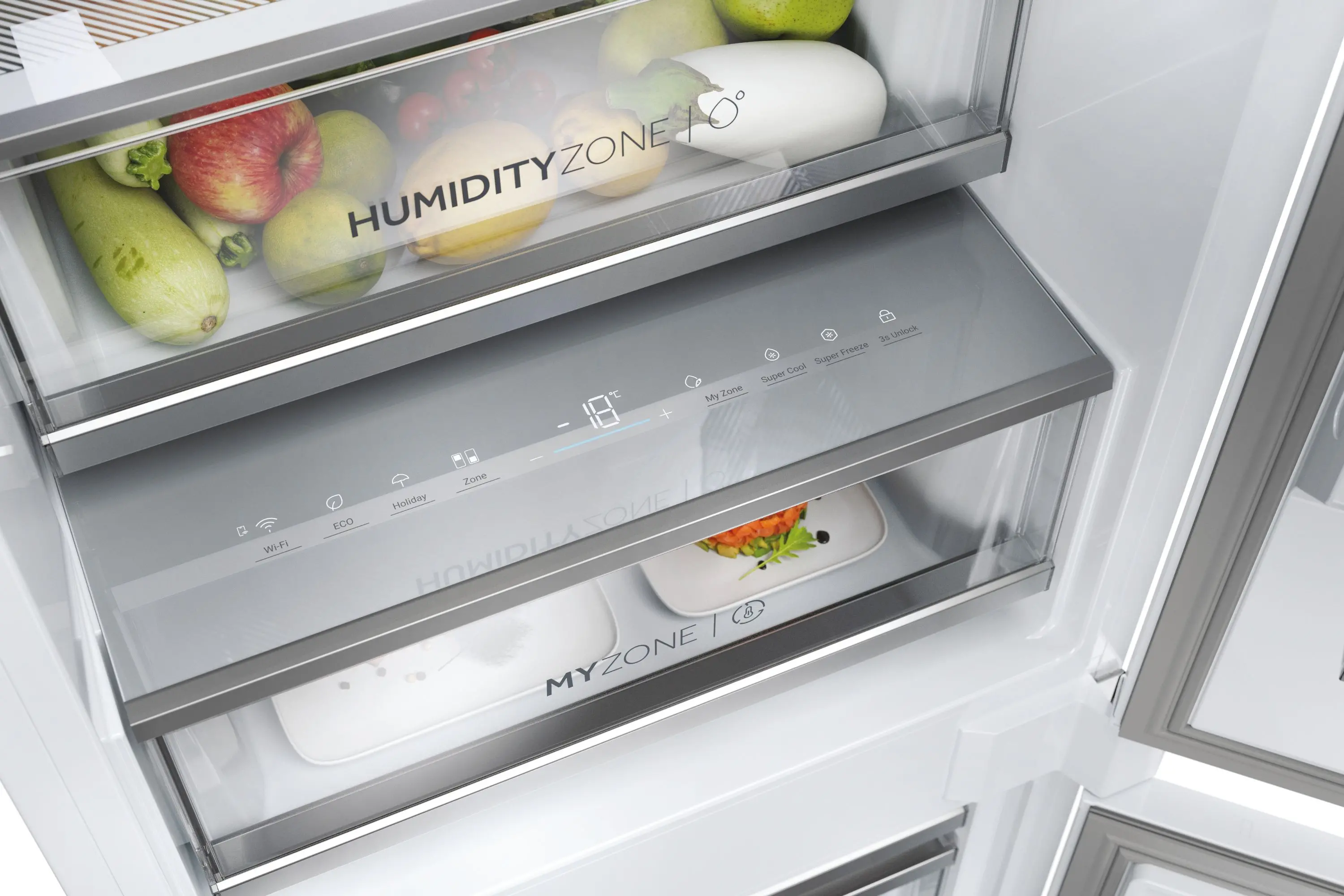 Lodówka Haier ID Series 6 HBW7518CF Pełny No Frost 177cm Szuflada z kontrolą wilgotności Zdalne sterowanie