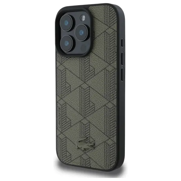 Etui Lacoste Blend Monogram MagSafe do iPhone 16 Pro Max Khaki