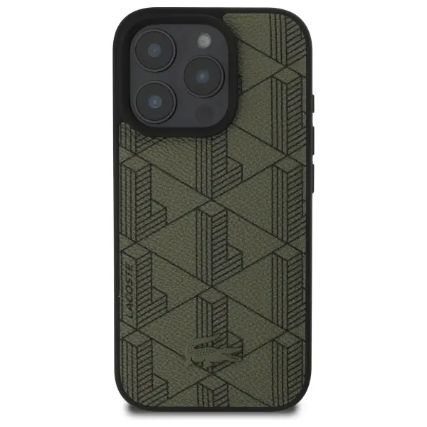 Etui Lacoste Blend Monogram MagSafe do iPhone 16 Pro Max Khaki