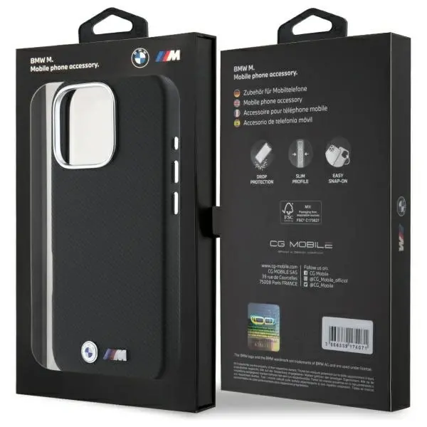 Etui BMW M Edition Kevlar wrapped metal do iPhone 16 Pro Czarny
