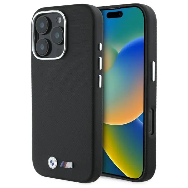 Etui BMW M Edition Kevlar wrapped metal do iPhone 16 Pro Czarny