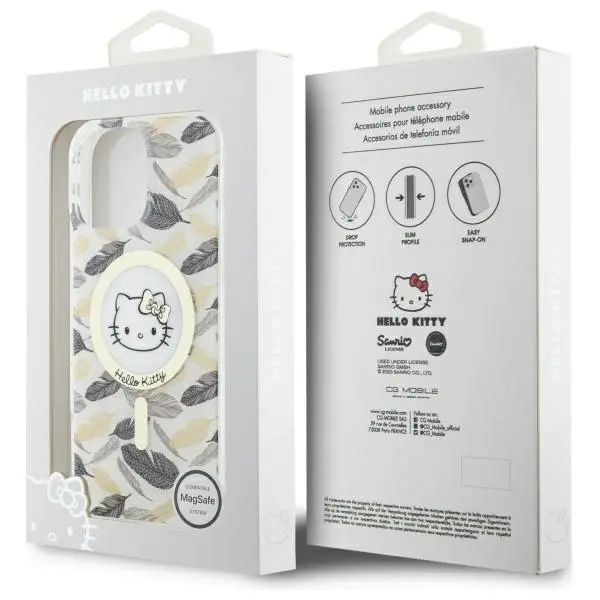 Etui Hello Kitty IML Golden Leaves MagSafe do iPhone 16 Pro Max