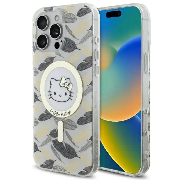 Etui Hello Kitty IML Golden Leaves MagSafe do iPhone 16 Pro Max