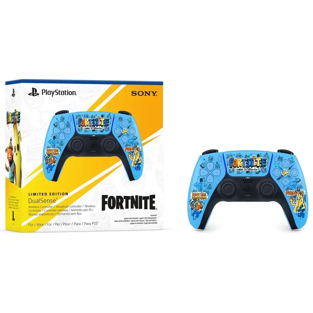 Konsola Sony PlayStation 5 Digital Slim D Chassis (PS5) 1TB Fortnite Cobalt + Dodatkowy Pad Fortnite + Stacja Ładowania