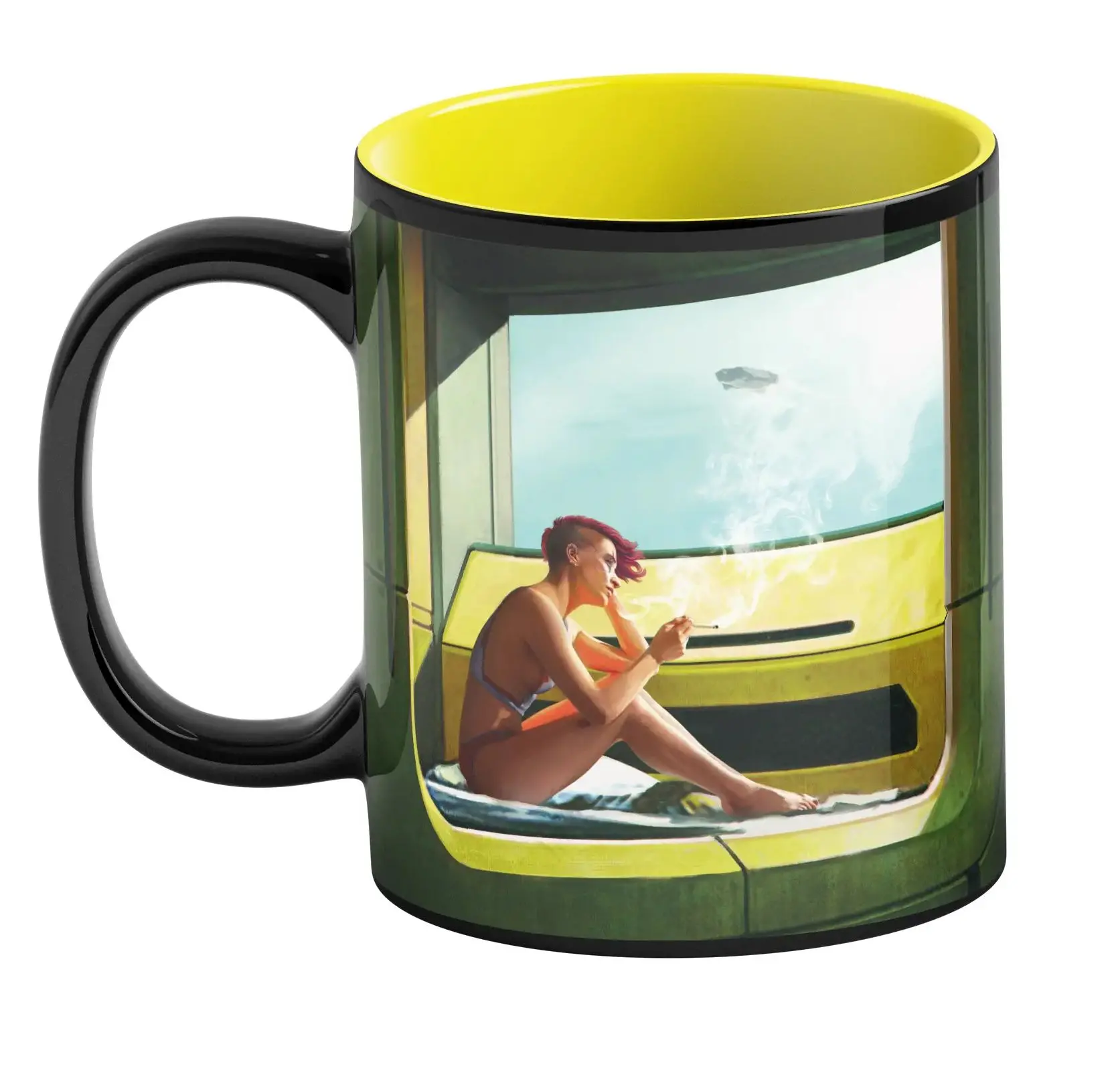 Kubek Good Loot Game Art Chronicles Cyberpunk 2077 V & Edward Hopper