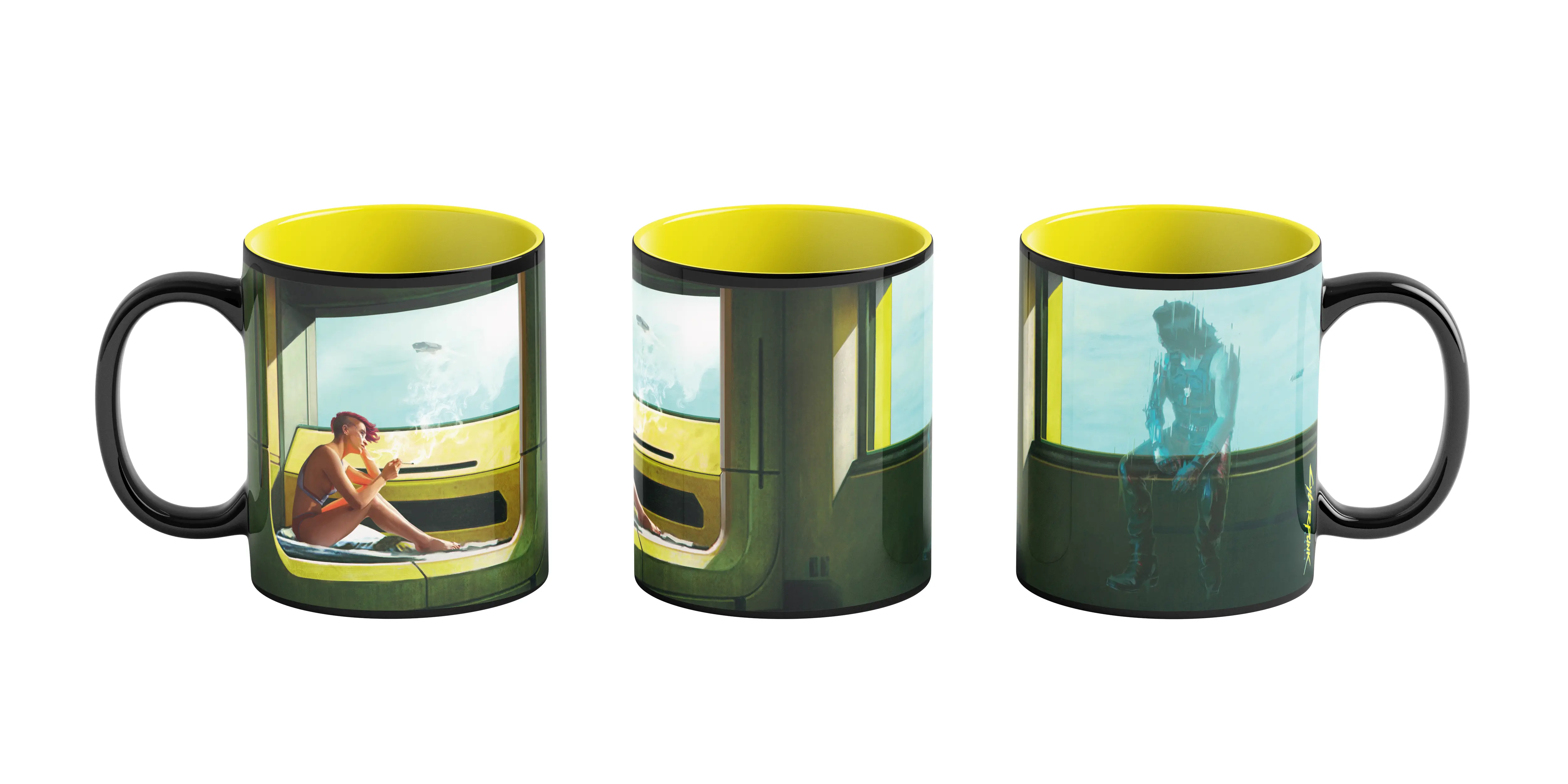 Kubek Good Loot Game Art Chronicles Cyberpunk 2077 V & Edward Hopper