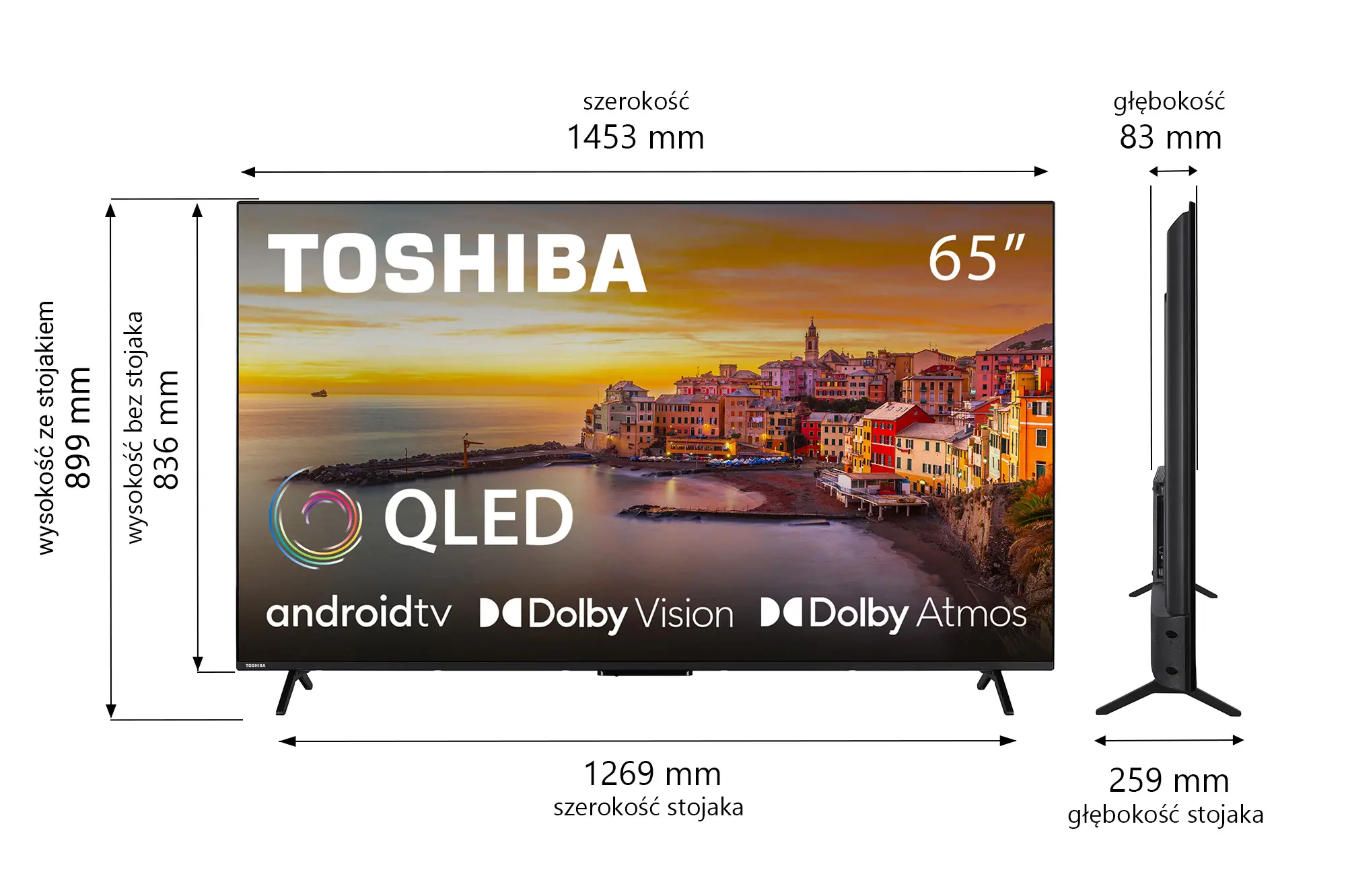 Telewizor Toshiba 65QA2363DG 65" QLED 4K Android TV Dolby Vision Dolby Atmos HDMI 2.1 DVB-T2