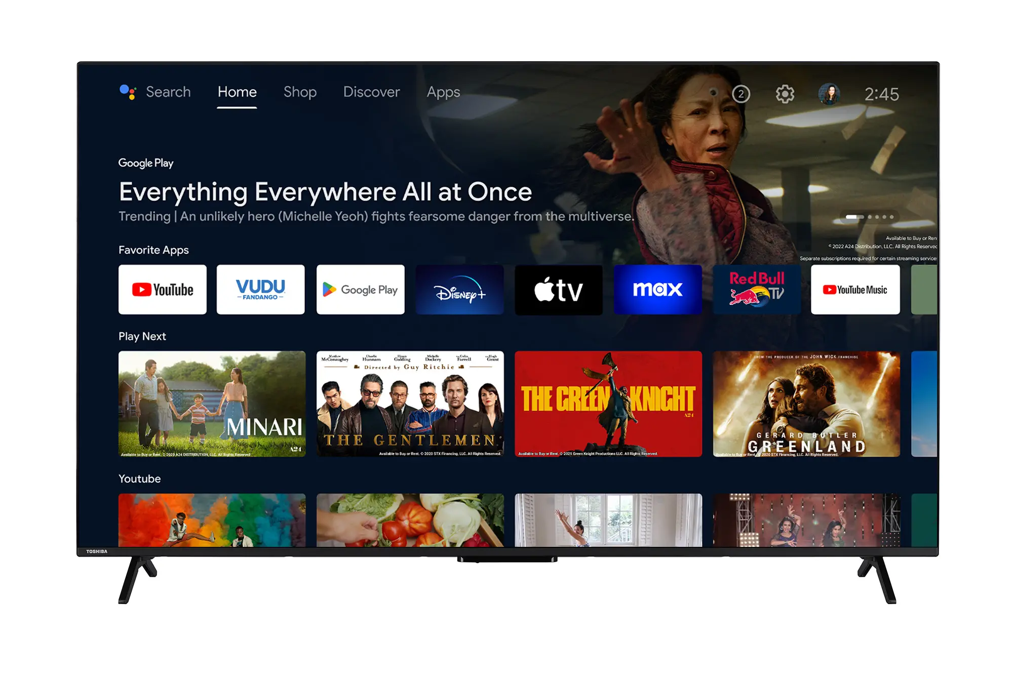 Telewizor Toshiba 65QA2363DG 65" QLED 4K Android TV Dolby Vision Dolby Atmos HDMI 2.1 DVB-T2