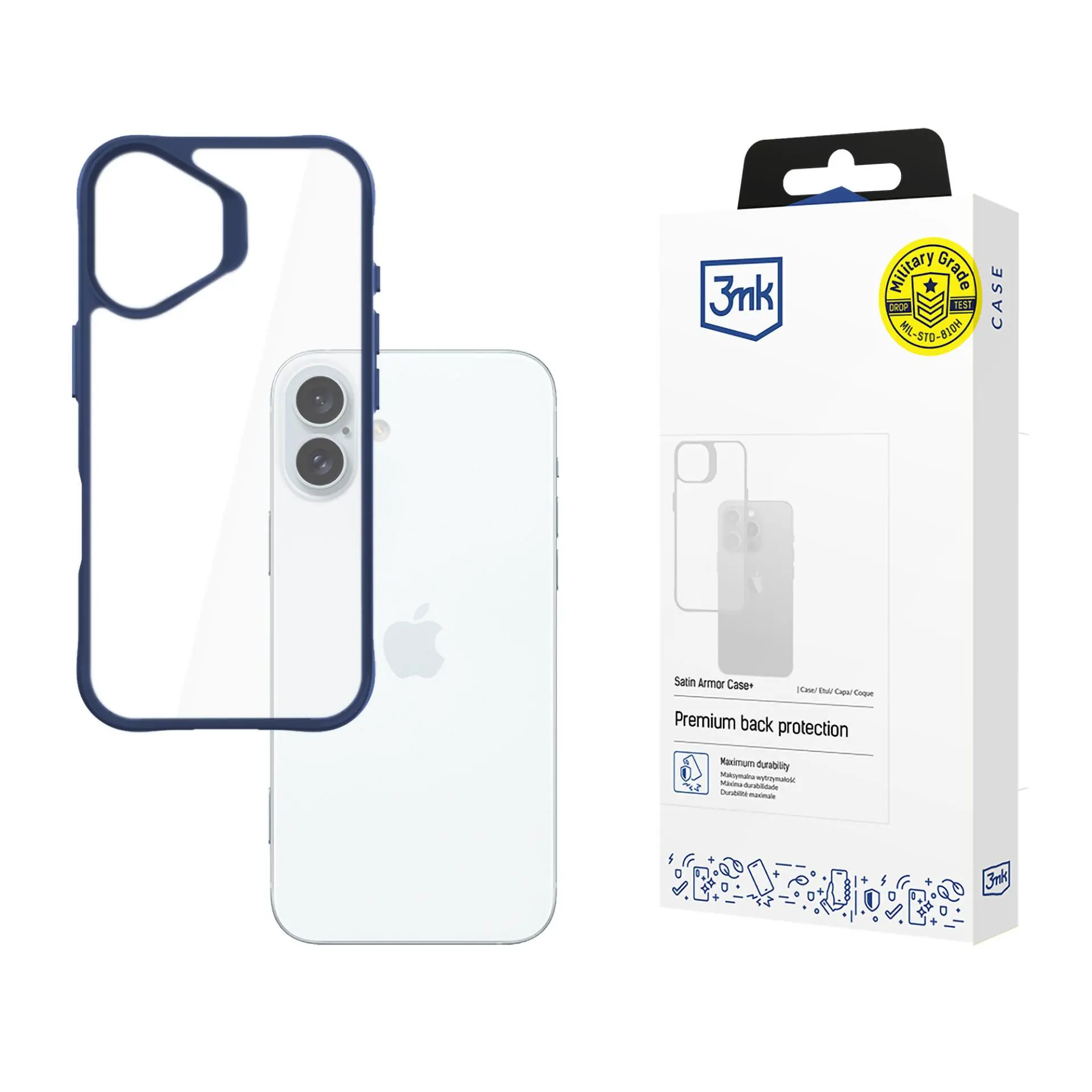 Etui 3mk Satin Armor Case+ do iPhone 16 Plus Niebieski