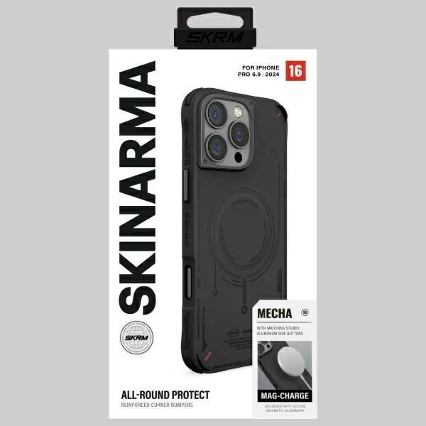 Etui Skinarma Mecha Magnetic Charging do iPhone 16 Pro Max Czarny