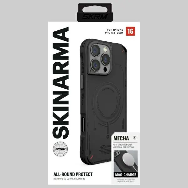 Etui Skinarma Mecha Magnetic Charging do iPhone 16 Pro Czarny