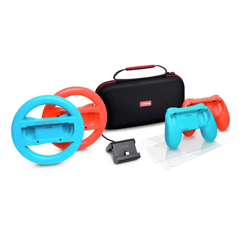 Konsola Nintendo Switch OLED Czerwono-niebieski + Zestaw akcesoriów Trust GXT 1249 7w1