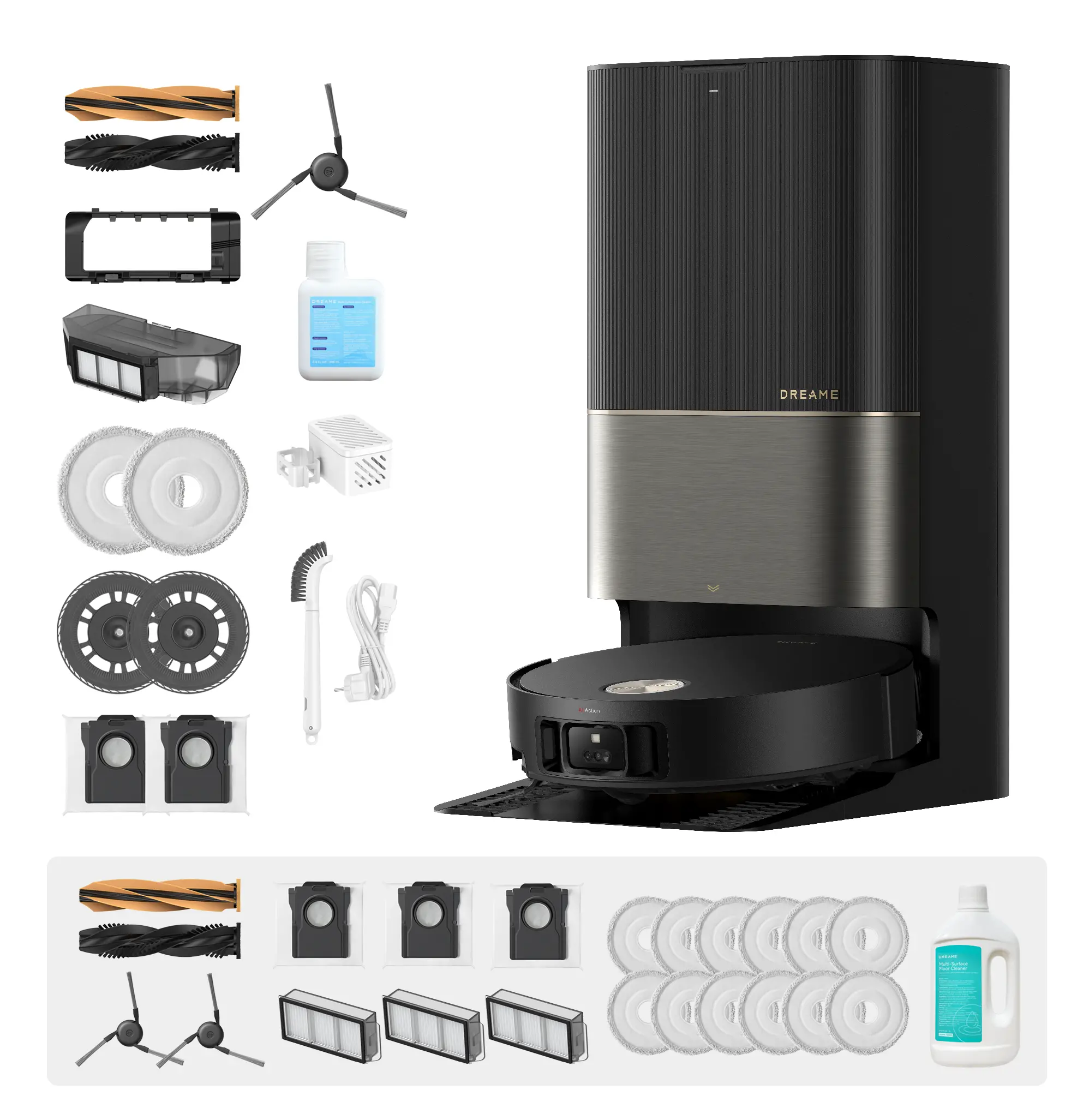 Robot sprzątający Dreame X50 Ultra Complete Funkcja mopowania Stacja oczyszczająca Tworzenie mapy pomieszczenia Czarny