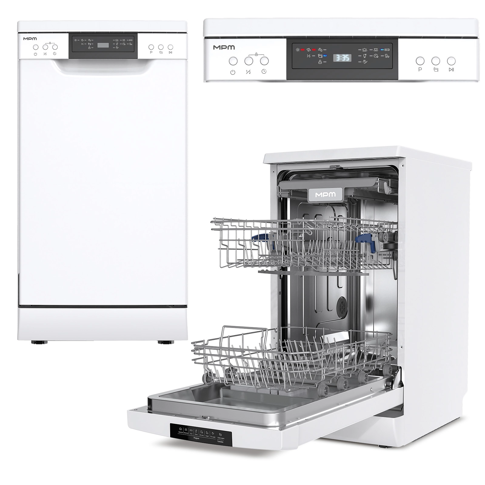 Zmywarka MPM 45-ZMF-01 44,8cm Automatyczne otwieranie drzwi Szuflada na sztućce