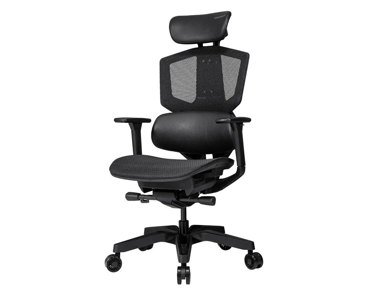 Fotel Cougar Argo One Black Gamingowy 150kg Skóra ECO, Tkanina Czarny