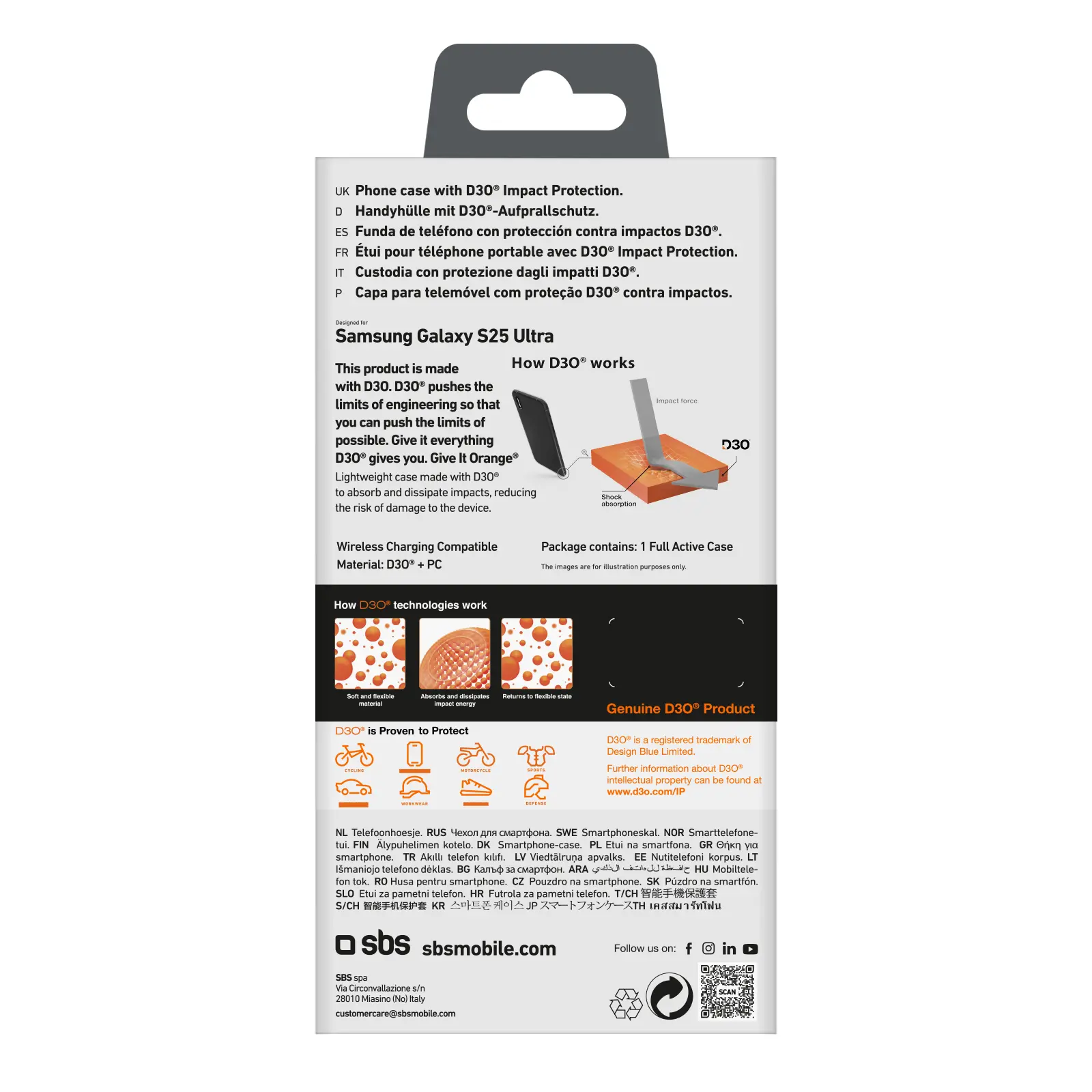 Etui SBS D3O do Galaxy S25 Ultra Czarny