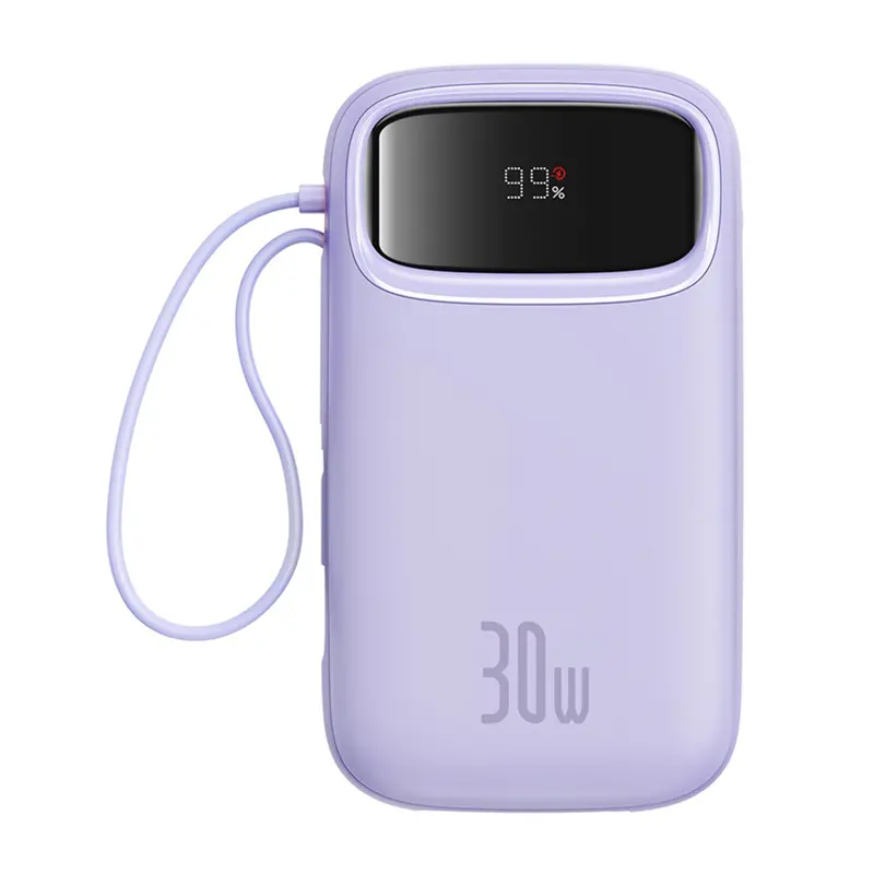 Powerbank Baseus P10055009513-00 QPow 2 z kablem USB-C 20000mAh 30W Fioletowy