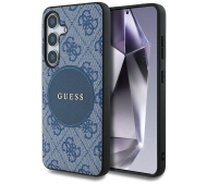 Guess 4G Round Patch Classic Logo MagSafe do Galaxy S25 Plus Niebieski