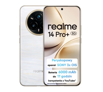 Smartfon realme 14 Pro+ 5G 8/256GB Funkcje AI 6,83" 120Hz 50Mpix Perłowy