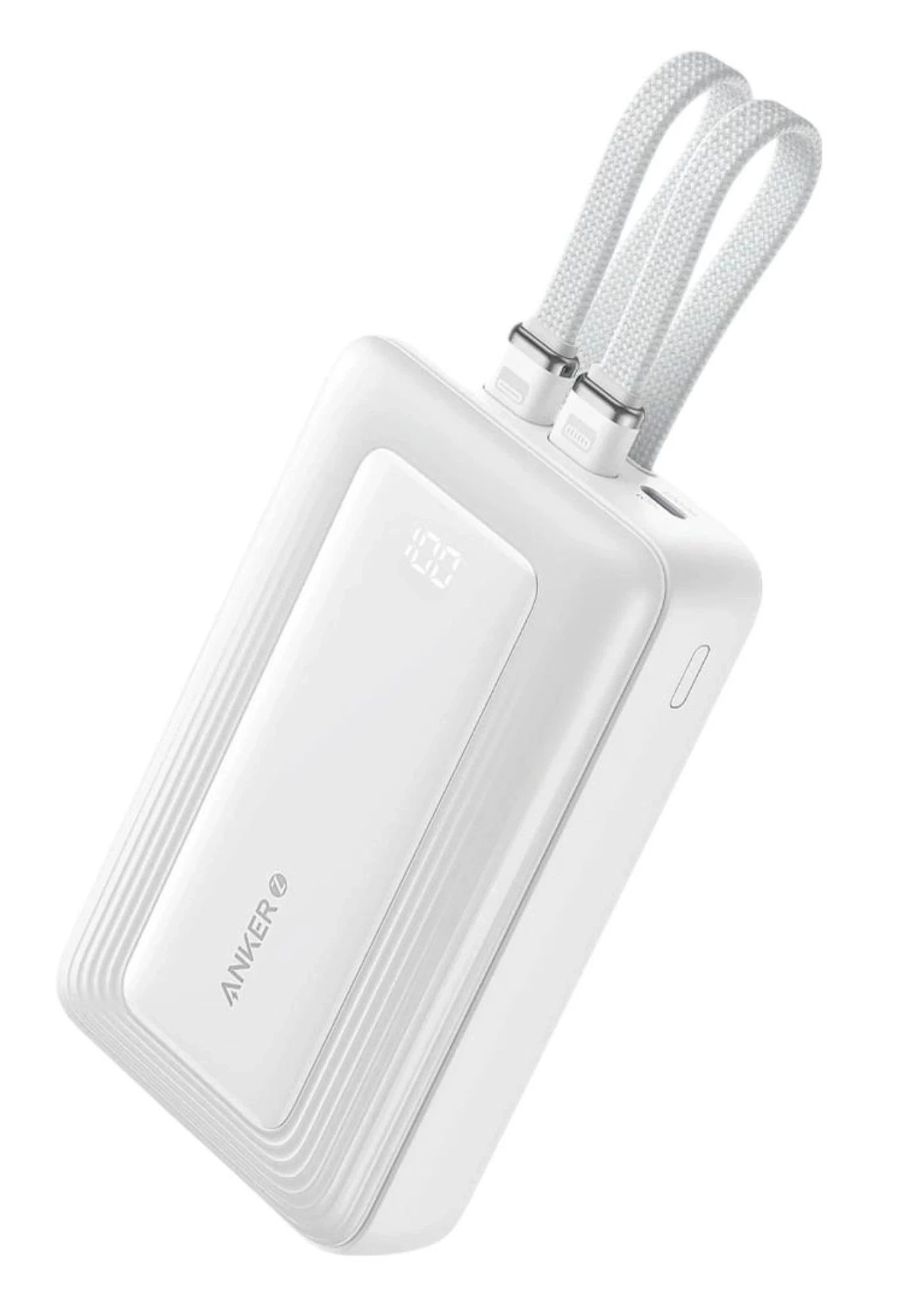 Powerbank Anker Zolo (A1681H21) 20000mAh 30W wbudowany kabel USB-C i Lightning Biały