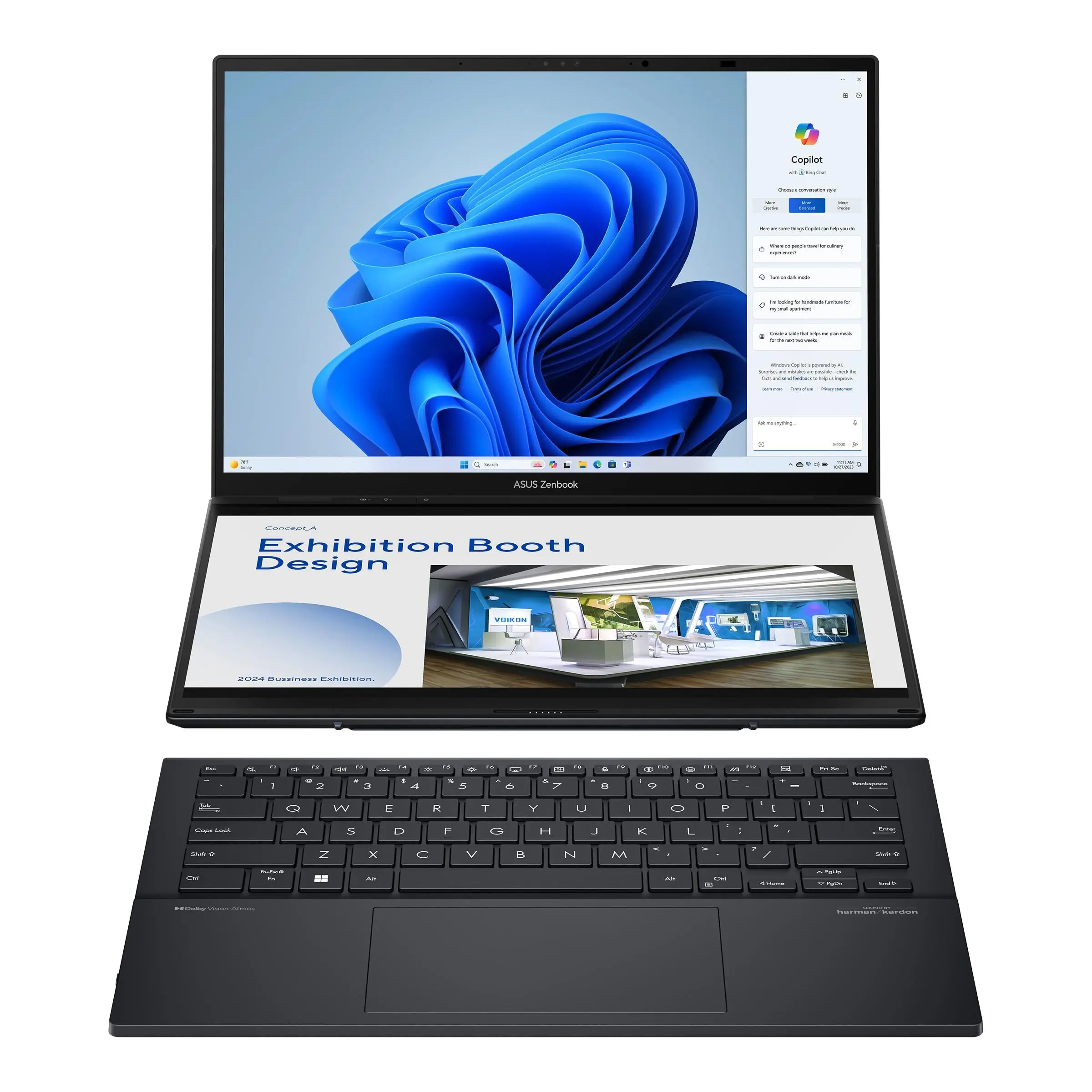 Laptop ASUS ZenBook Duo 2025 UX8406CA-PZ067X OLED 14" 120Hz Ultra 7 255H 32GB RAM 1TB Dysk SSD Win11 Pro Szary