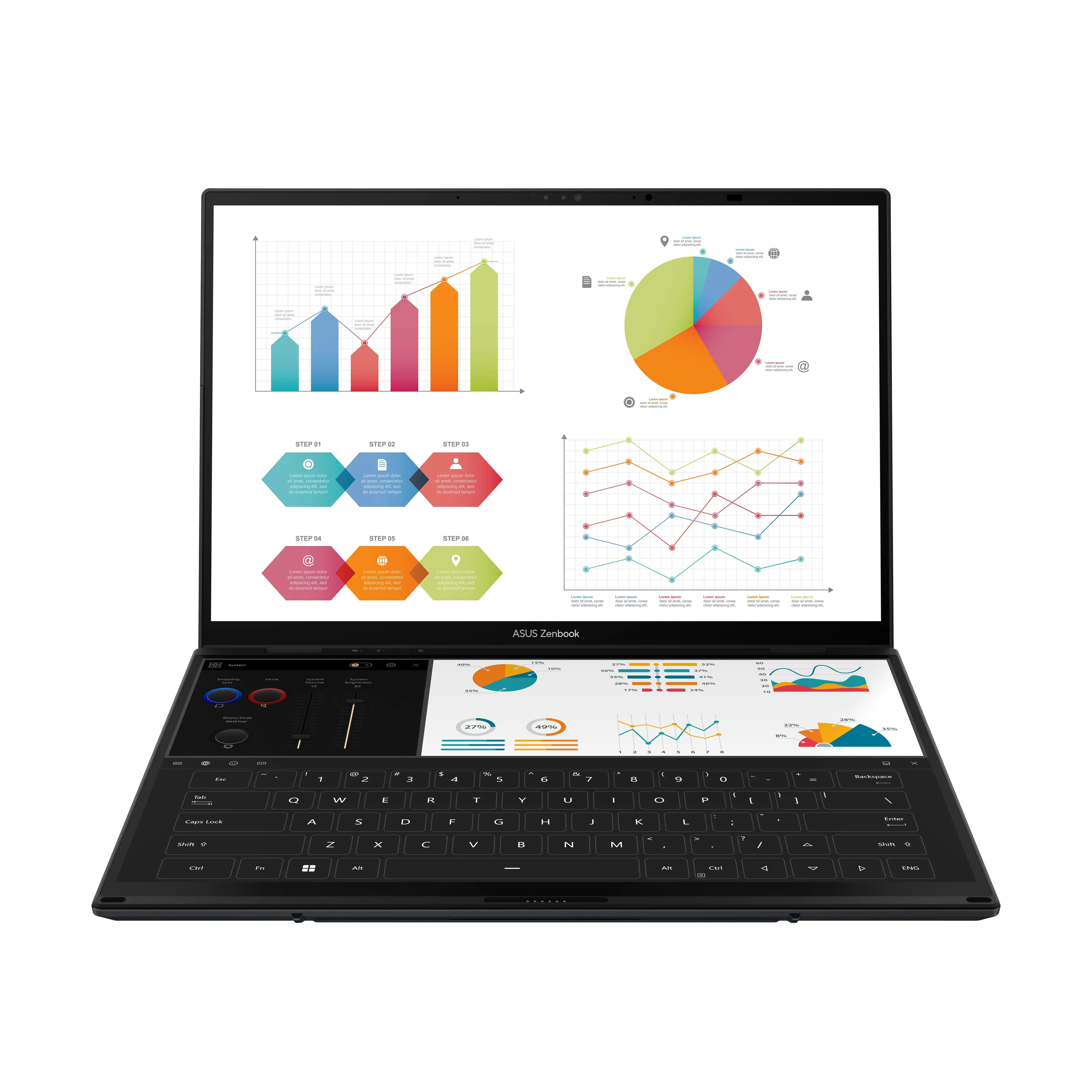 Laptop ASUS ZenBook Duo 2025 UX8406CA-PZ067X OLED 14" 120Hz Ultra 7 255H 32GB RAM 1TB Dysk SSD Win11 Pro Szary