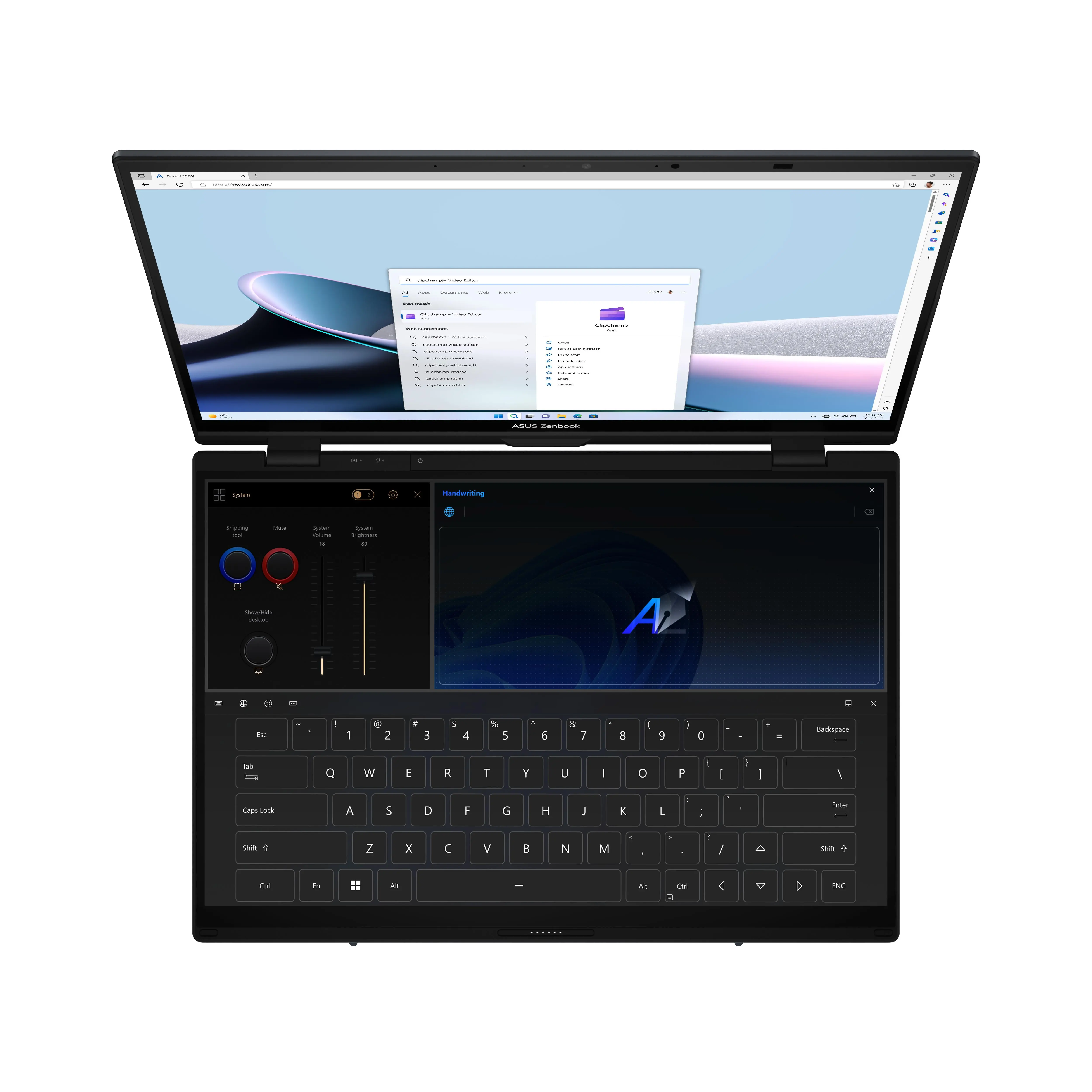 Laptop ASUS ZenBook Duo 2025 UX8406CA-PZ067X OLED 14" 120Hz Ultra 7 255H 32GB RAM 1TB Dysk SSD Win11 Pro Szary