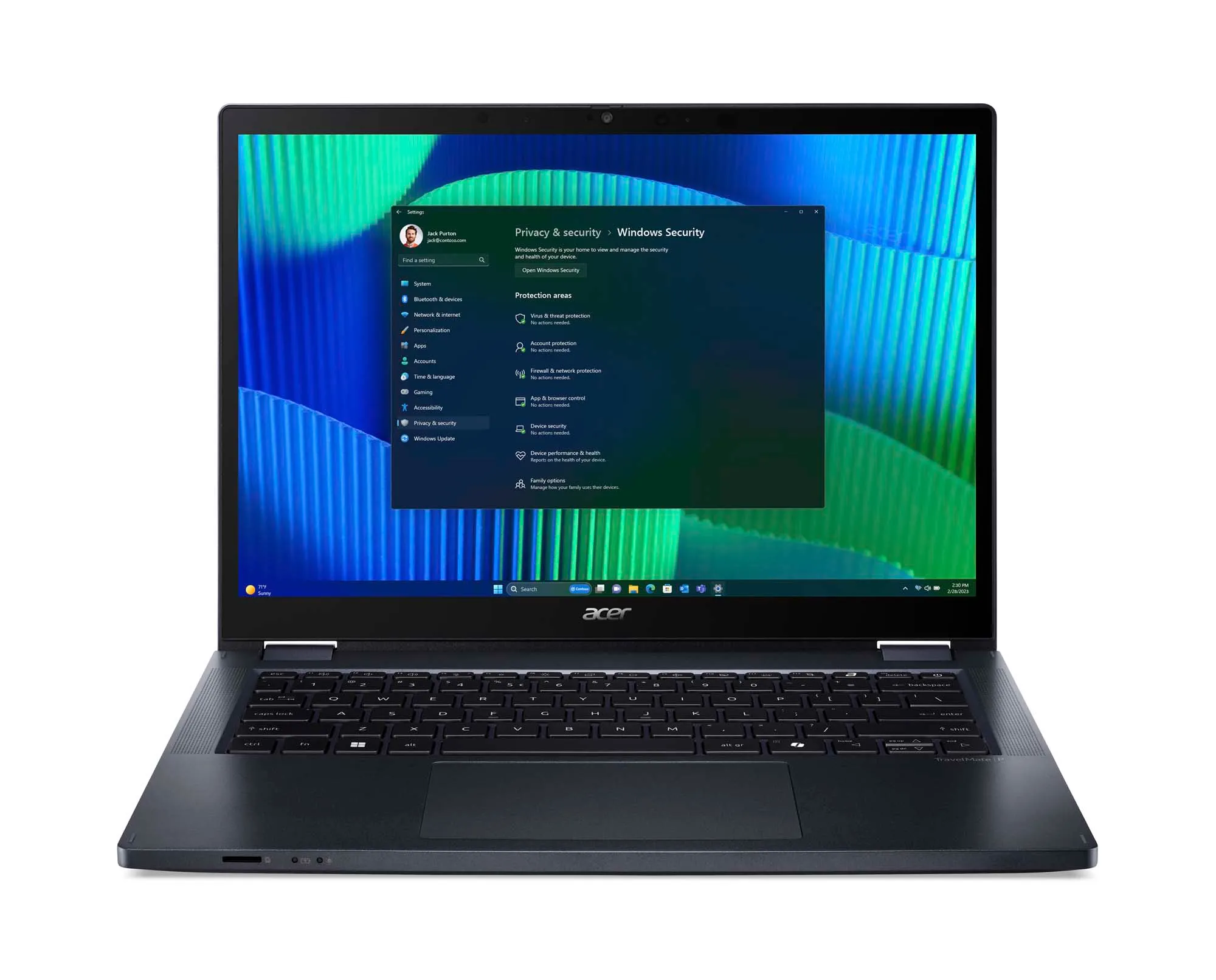 Laptop Acer TravelMate P4 Spin 14 TMP414RN-54-TCO 14" Ultra 5 125U 16GB RAM 512GB Dysk SSD Win11 Pro Czarno-niebieski Funkcje AI